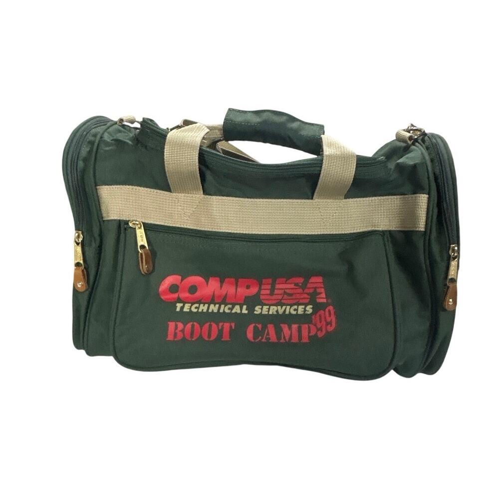 Vintage Y2K Comp USA Travel Duffle Bag Employee Tech Boot Camp *Needs Repaired